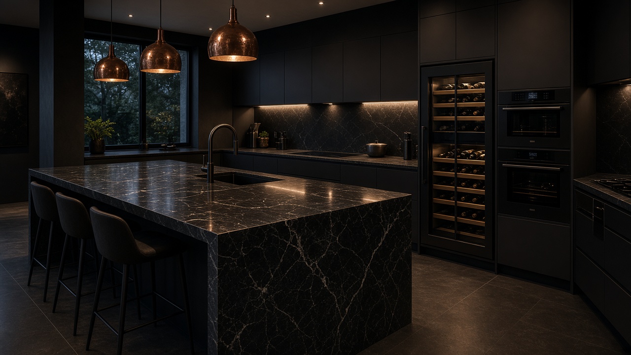 Dark, dramatic surfaces with precision edges