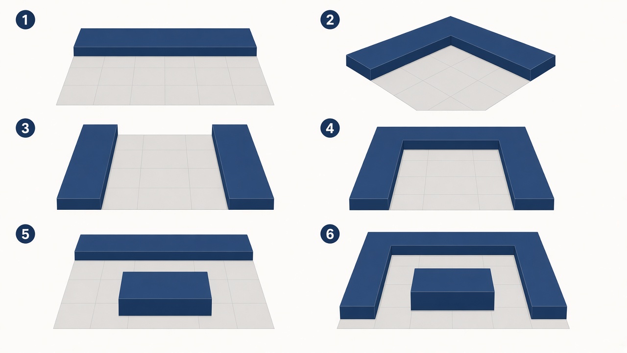 Kitchen worktop layouts: straight, L-shape, galley, U-shape and islands